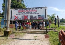 Tolak Tambang Pasir, Warga Sampaga Tutup Jalan Utama : Ini Bentuk Penolakan Warga !