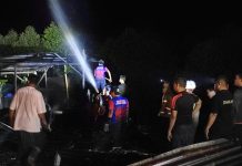 Polsek Mamuju Datangi TKP Kebakaran Rumah Sawmill Kayu, Diduga Akibat Konsleting Listrik