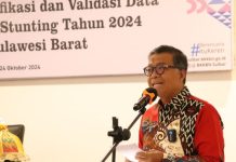 Sekprov Sulbar Hadiri Diseminasi Hasil Verifikasi dan Validasi Data Keluarga Berisiko Stunting