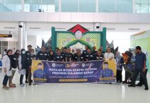 Rombongan Kafilah Korpri Sulbar Tiba di Palangkaraya, Disambut dengan Adat Kalteng