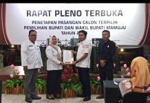 Penetapan Calon Terpilih Bupati dan Wakil Bupati, KPU Kab. Mamuju Laksanakan Rapat Pleno Terbuka