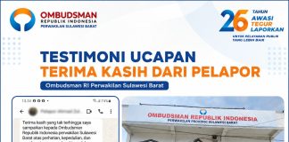 Laporan Persoalan Ijazah Tuntas, Pelapor Sampaikan Terima Kasih kepada Ombudsman Sulbar