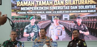 Perkuat Sinergi dan Kekompakan, TNI-Polri dan Kejaksaan Mamuju Gelar Ramah Tamah Penuh Keakraban