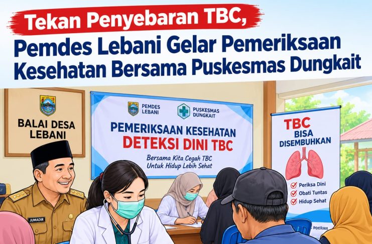 Cegah Penyebaran TBC, Pemdes Lebani Gelar Pemeriksaan Kesehatan Bersama Puskesmas Dungkait